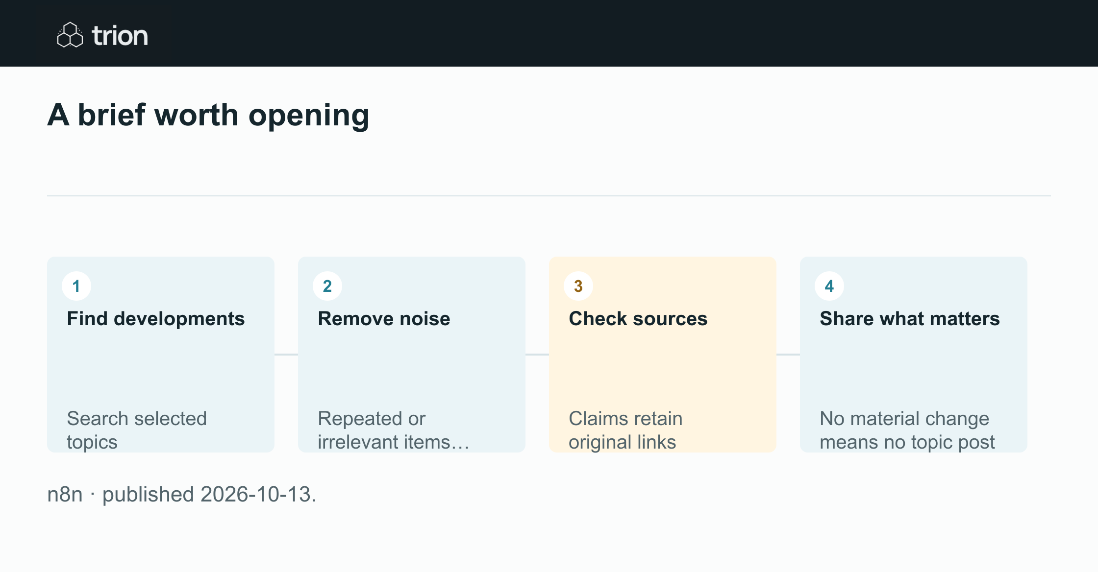 A new n8n tutorial combines You.com search, Jev filtering and cited research before posting to Slack. It skips previously seen stories and leaves quiet topics silent, with Jev still in early access.